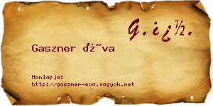 Gaszner Éva névjegykártya